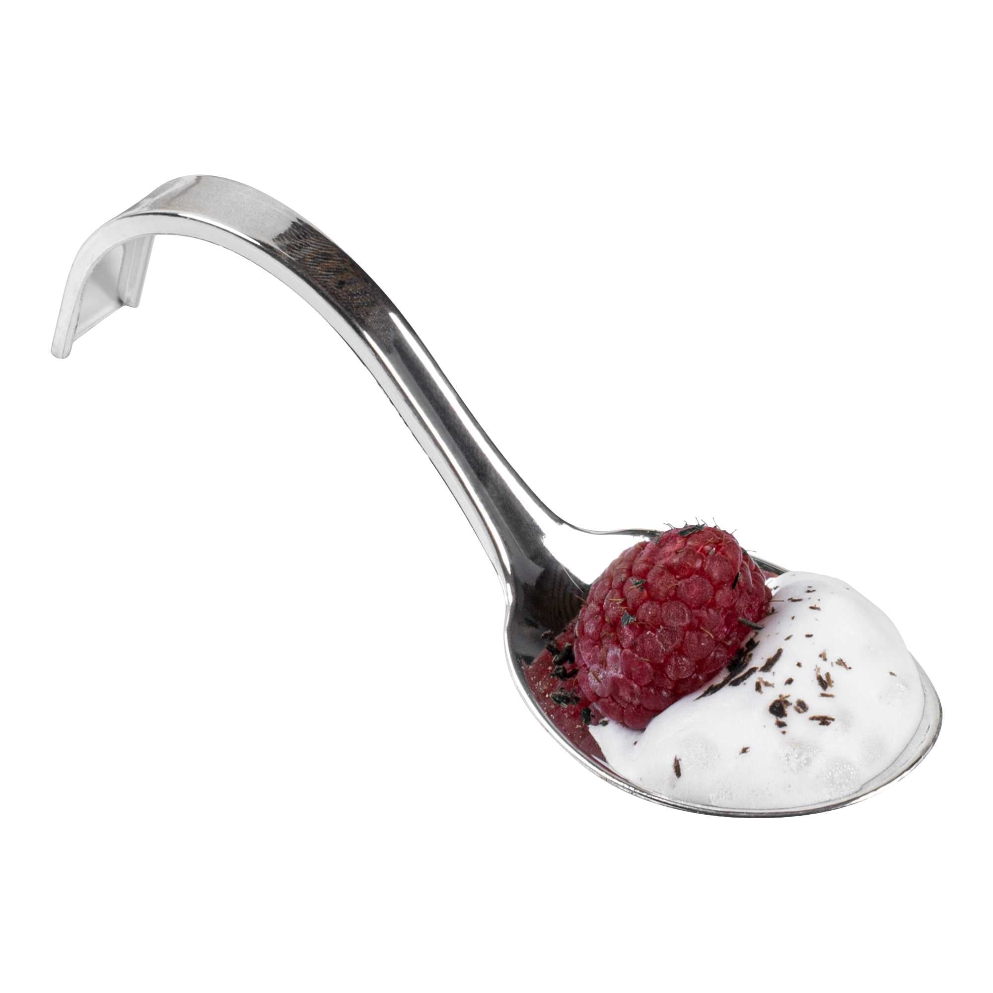Silver Plastic Curly Tasting Spoon - 4" x 1" x 1 1/2" - 25 count box
