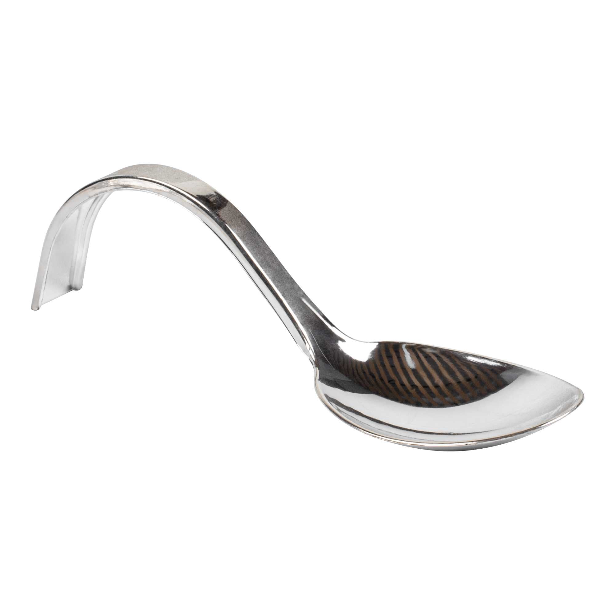 Silver Plastic Curly Tasting Spoon - 4" x 1" x 1 1/2" - 25 count box