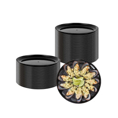 Maxi Serve Round Black Plastic Elegant Plate - 9