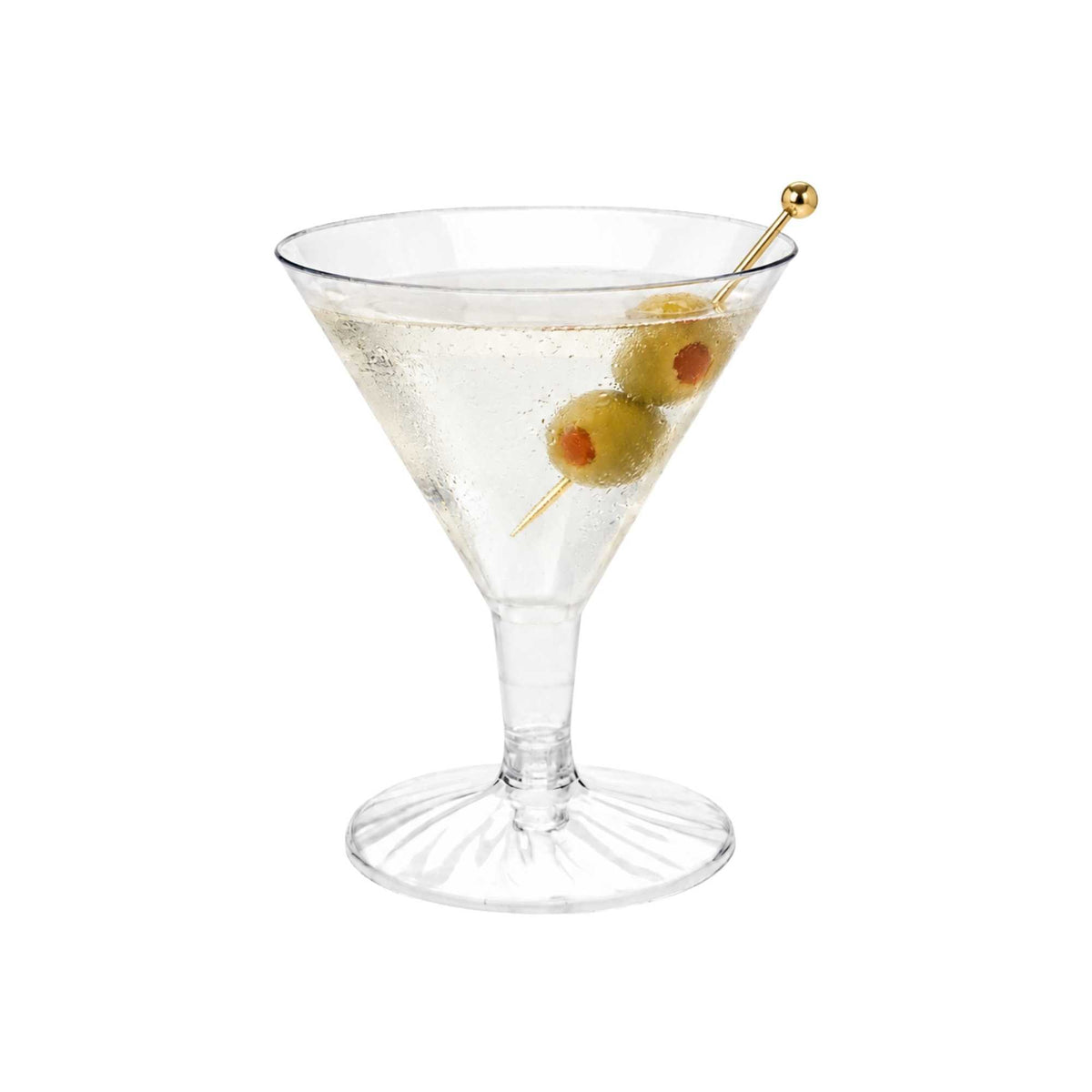 Bev Tek 5 oz Round Clear Plastic Medium Martini Glass - 3 1/4" x 3 1/4" x 4" - 100 count box