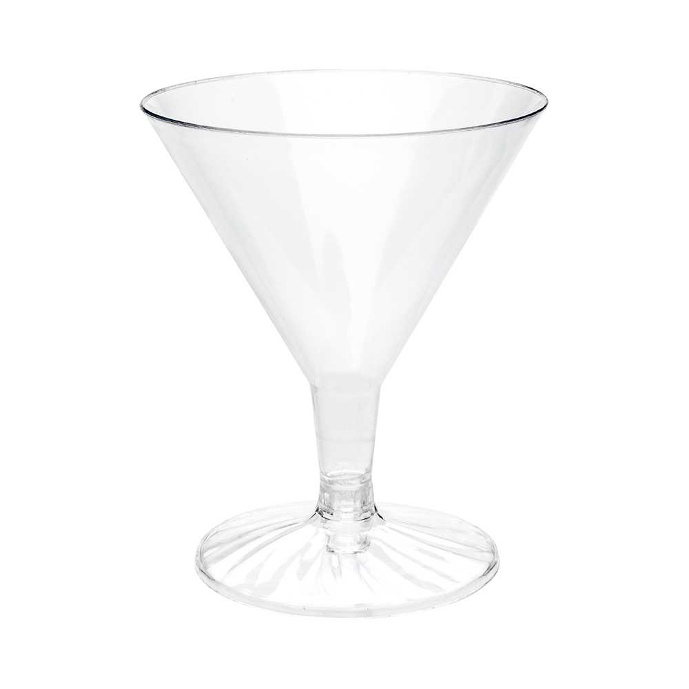 Bev Tek 5 oz Round Clear Plastic Medium Martini Glass - 3 1/4" x 3 1/4" x 4" - 400 count box