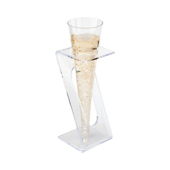 Bev Tek 4 oz Clear Plastic Medium Champagne Flute - Stand Sold Separately - 5 1/2