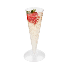 3 oz Round Clear Plastic Long Champagne Flute - Stand Sold Separately - 6