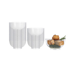 Mini Serve 2 oz Round Clear Plastic Coppa Bowl - 2 1/2