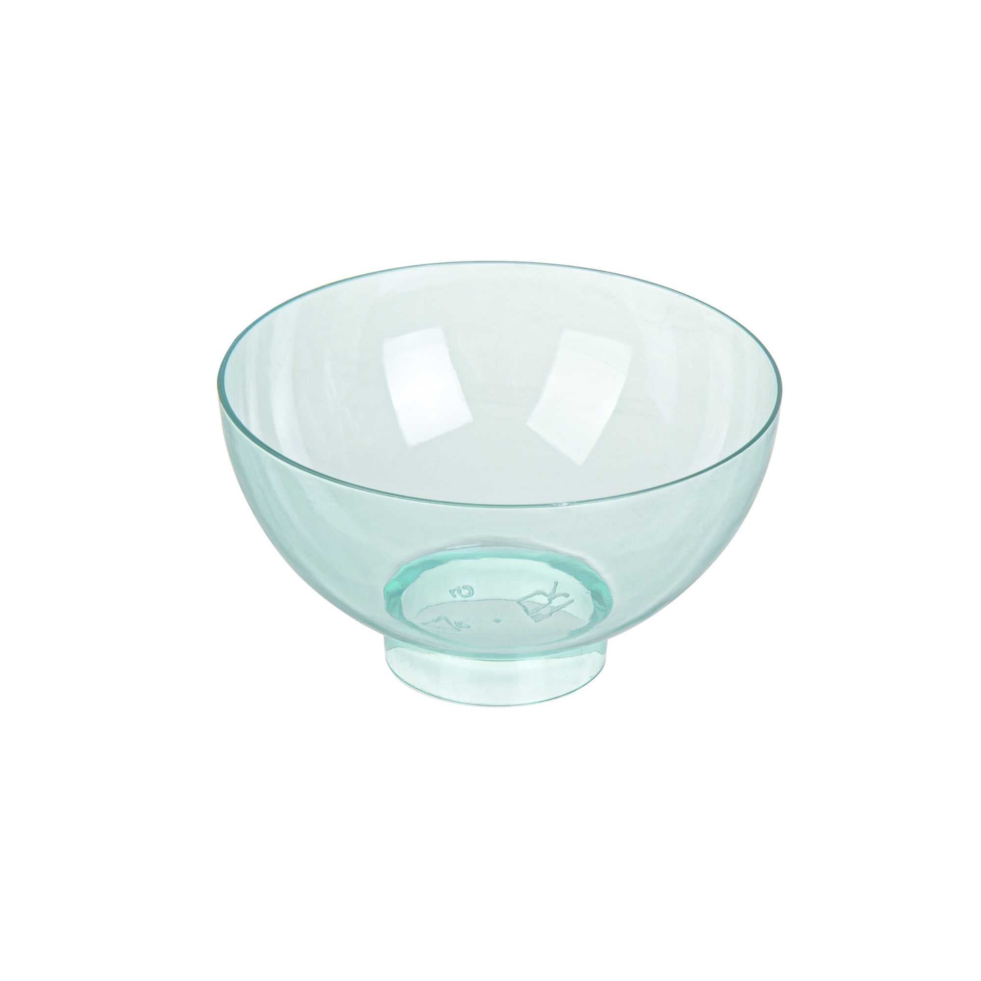 Mini Serve 2 oz Round Seagreen Plastic Coppa Bowl - 2 1/2" x 2 1/2" x 1" - 100 count box