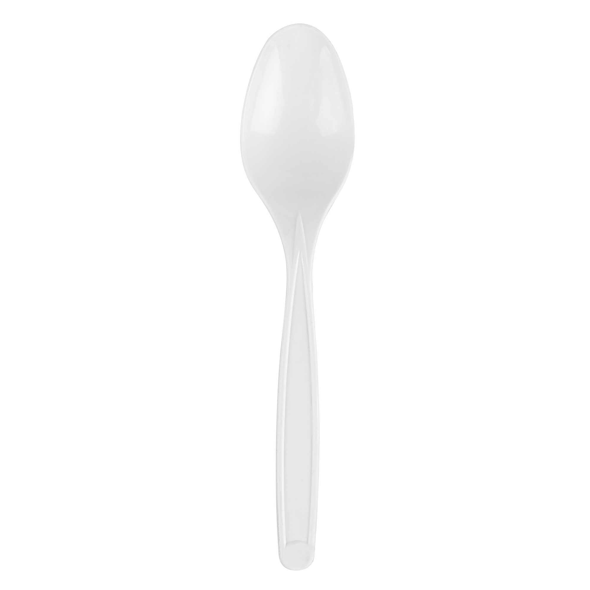 Basic Nature White PLA Plastic Spoon - Compostable - 6 1/4" x 1 1/4" x 1/2" - 50 count box