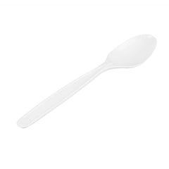 Basic Nature White PLA Plastic Spoon - Compostable - 6 1/4