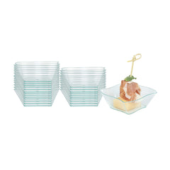Mini Serve 6 oz Square Seagreen Plastic Aqua Bowl - 3 1/4