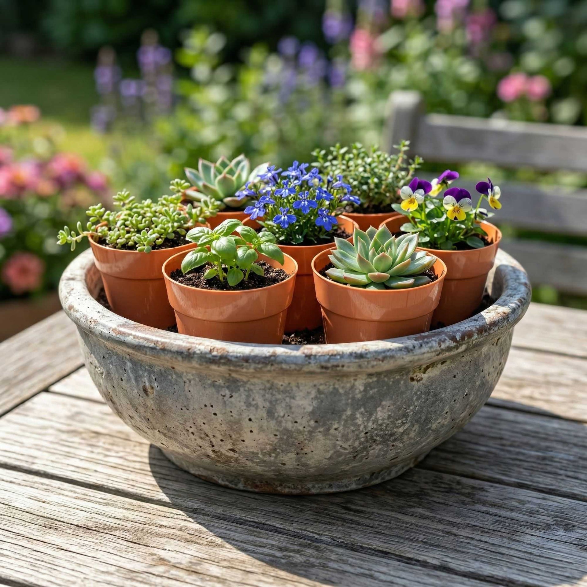 Mini Serve 4 oz Round Terracotta Plastic Mini Flower Pot - 2 1/2" x 2 1/2" x 2 1/2" - 100 count box