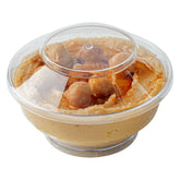 Mini Serve 4 oz Round Clear Plastic Medium Deli Cup - with Lid - 3 1/4" x 3 1/4" x 2" - 100 count box