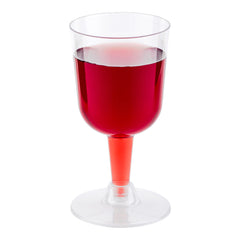 4 oz Round Clear Plastic Calice Wine Glass - 2 1/2