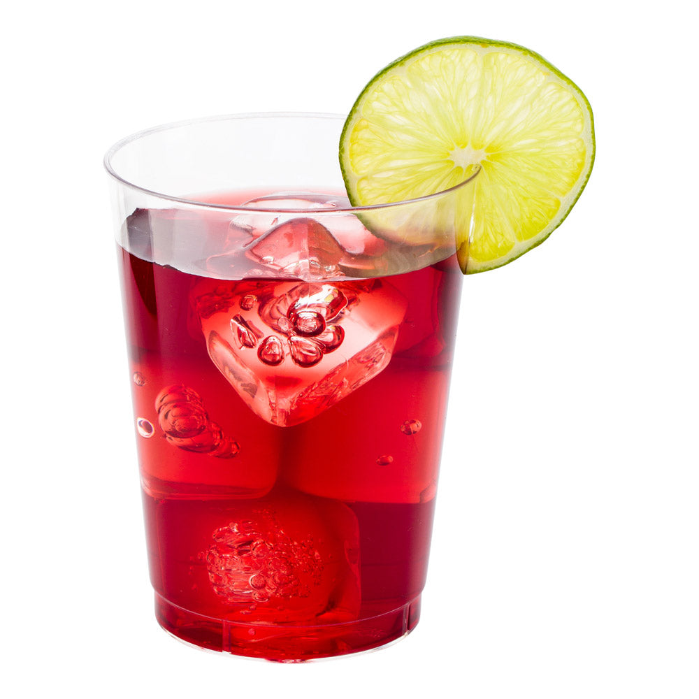 Bev Tek 9 oz Round Clear Plastic Bevanda Glass - 3" x 3" x 3 3/4" - 100 count box