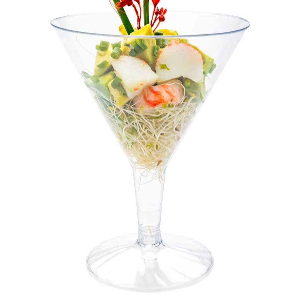 Bev Tek 8 oz Clear Plastic Martini Glass - 3 1/4" x 3 1/4" x 5" - 200 count box