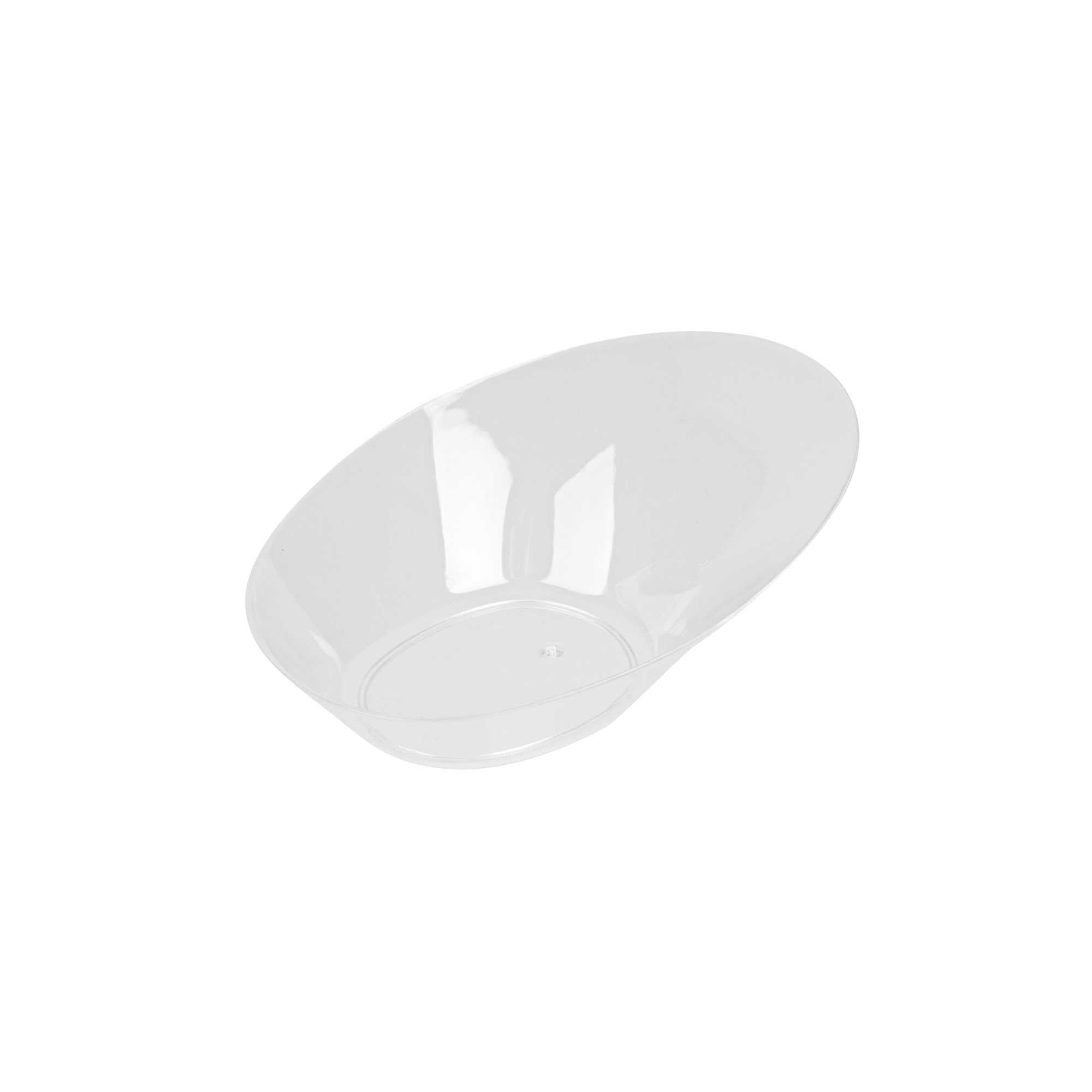 Mini Serve Oval Clear Plastic Ellipse Dish - 4" x 3" x 1 1/4" - 50 count box