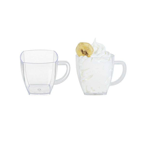 Restpresso 2 oz Square Clear Plastic Mini Cafe Cup - 2