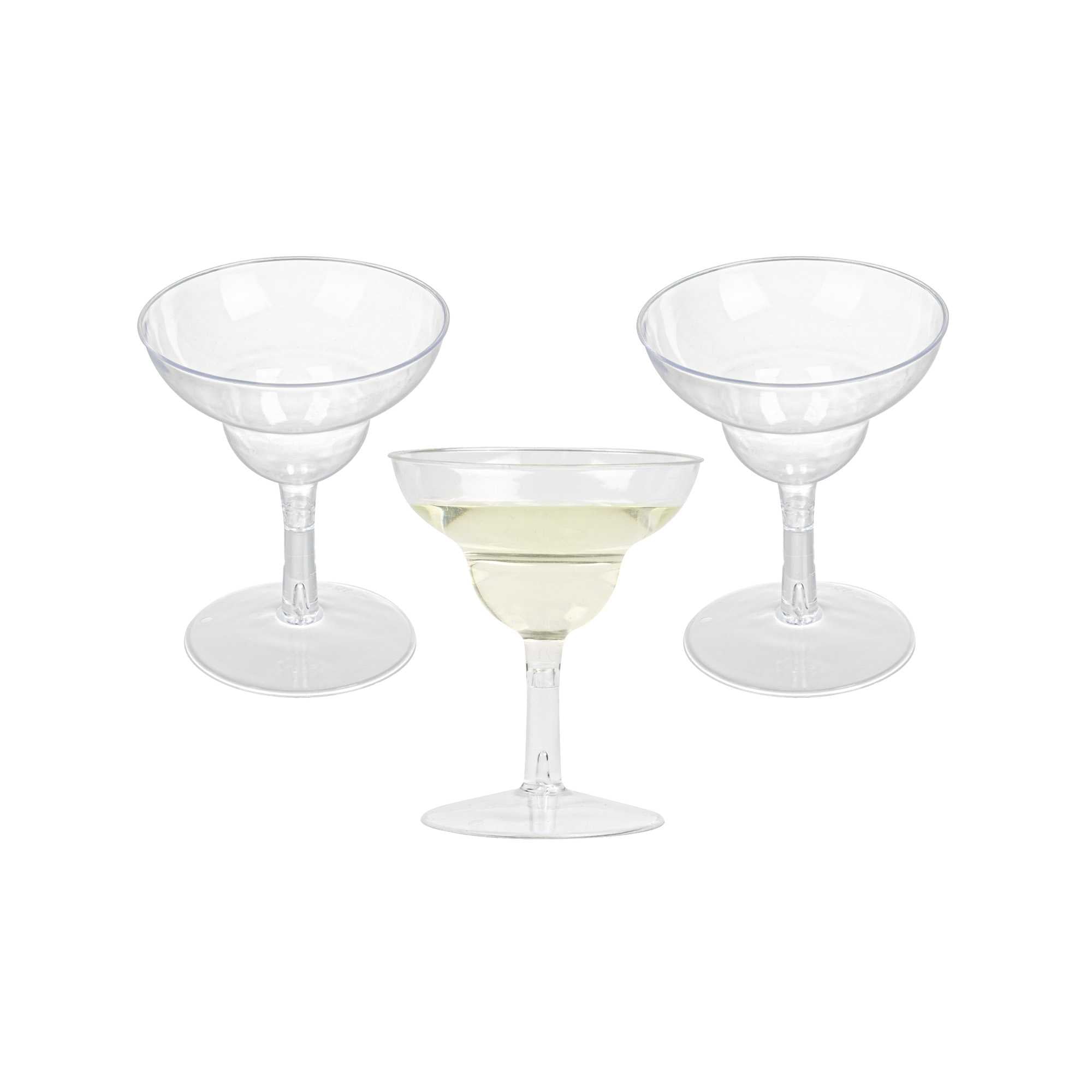 Bev Tek 2 oz Round Clear Plastic Mini Margarita Glass - 2 3/4" x 2 3/4" x 3 1/4" - 100 count box