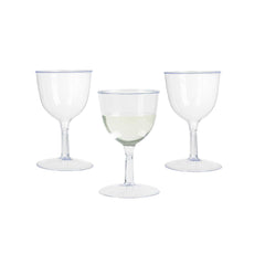 Bev Tek 2 oz Round Clear Plastic Mini Wine Goblet - 2