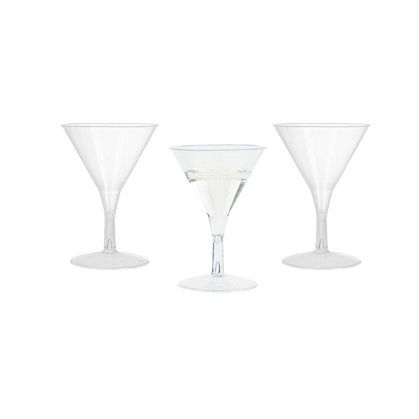 Bev Tek 2 oz Round Clear Plastic Mini Martini Glass - 2 1/2" x 2 1/2" x 3  3/4" - 100 count box