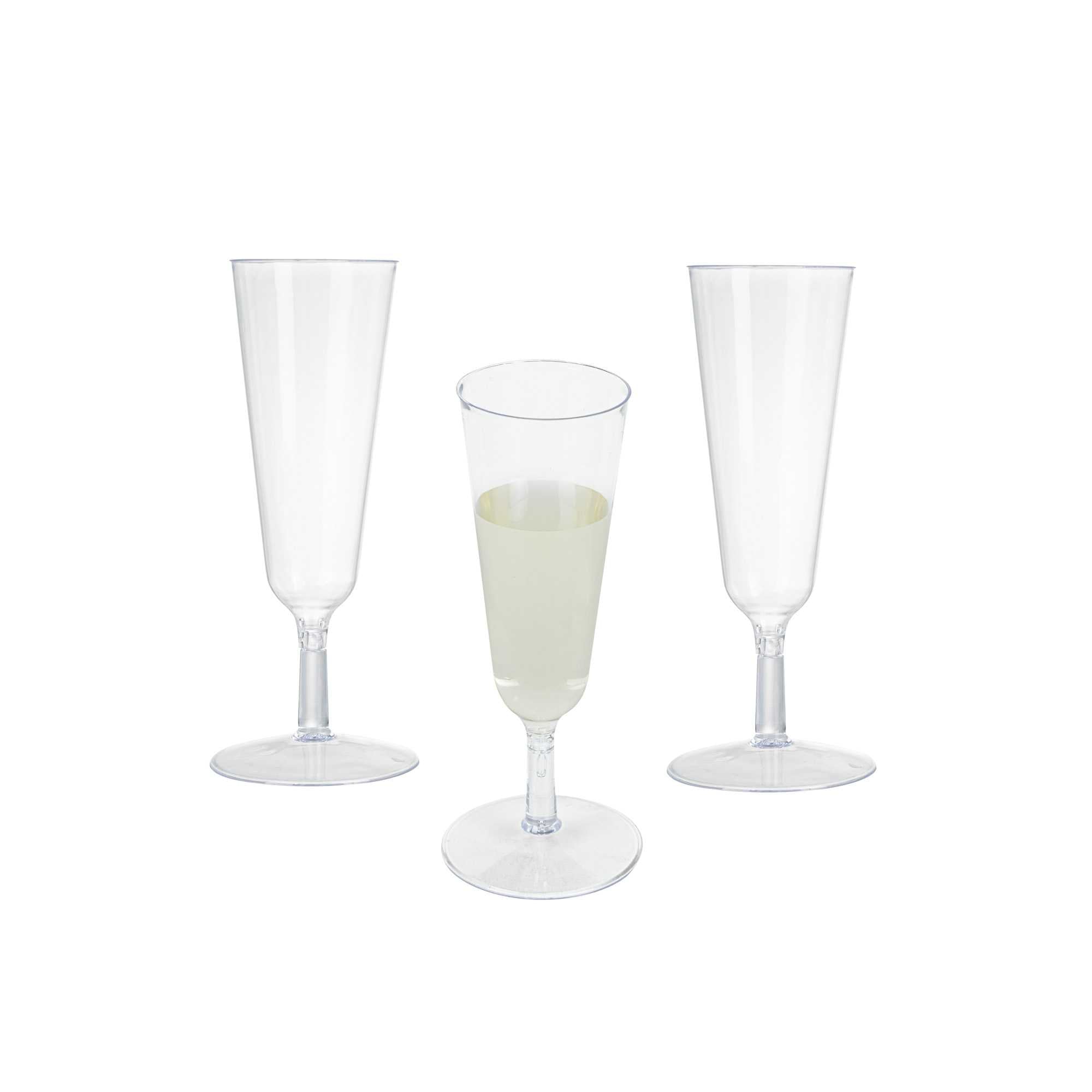 Bev Tek 2 oz Round Clear Plastic Mini Champagne Glass - 2" x 2" x 5" - 100 count box