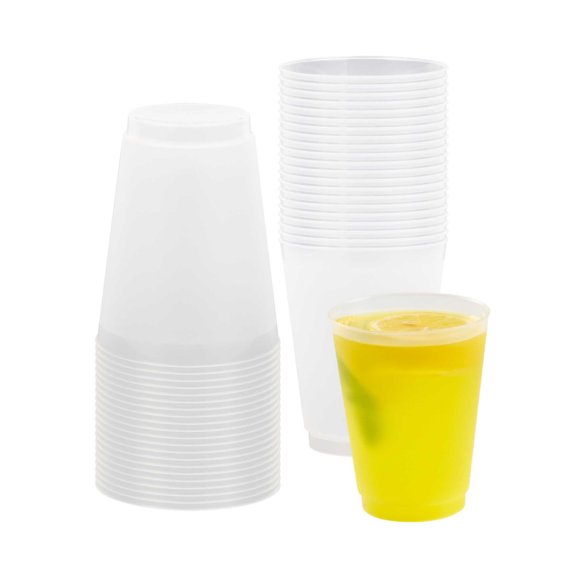 Flexi Grip 16 oz Round Frosted Plastic Cup - 3 1/2" x 3 1/2" x 4 1/2" - 25 count box