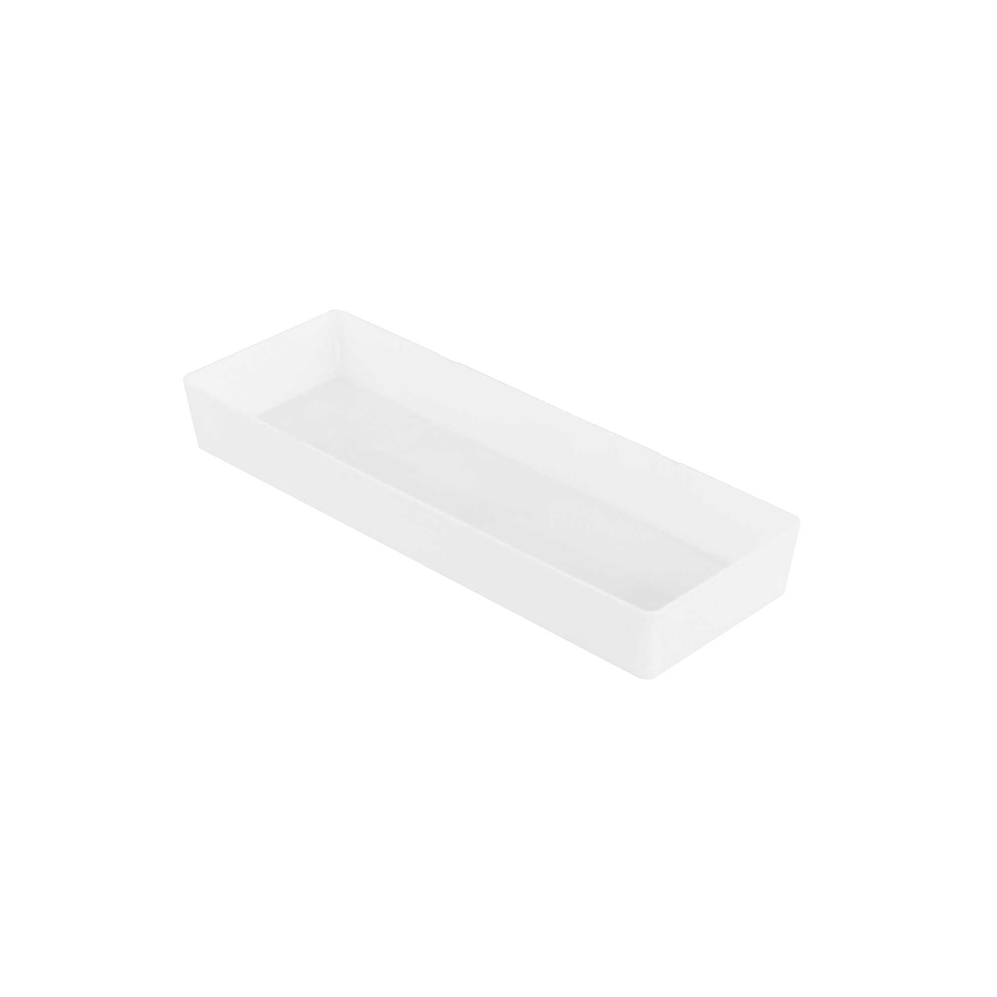 Mini Serve Rectangle White Plastic Modern Plate - 5 1/4" x 1 3/4" x 3/4" - 100 count box
