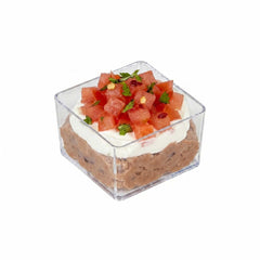 Mini Serve 1 oz Square Clear Plastic Short Quadrato Cup - 1 3/4