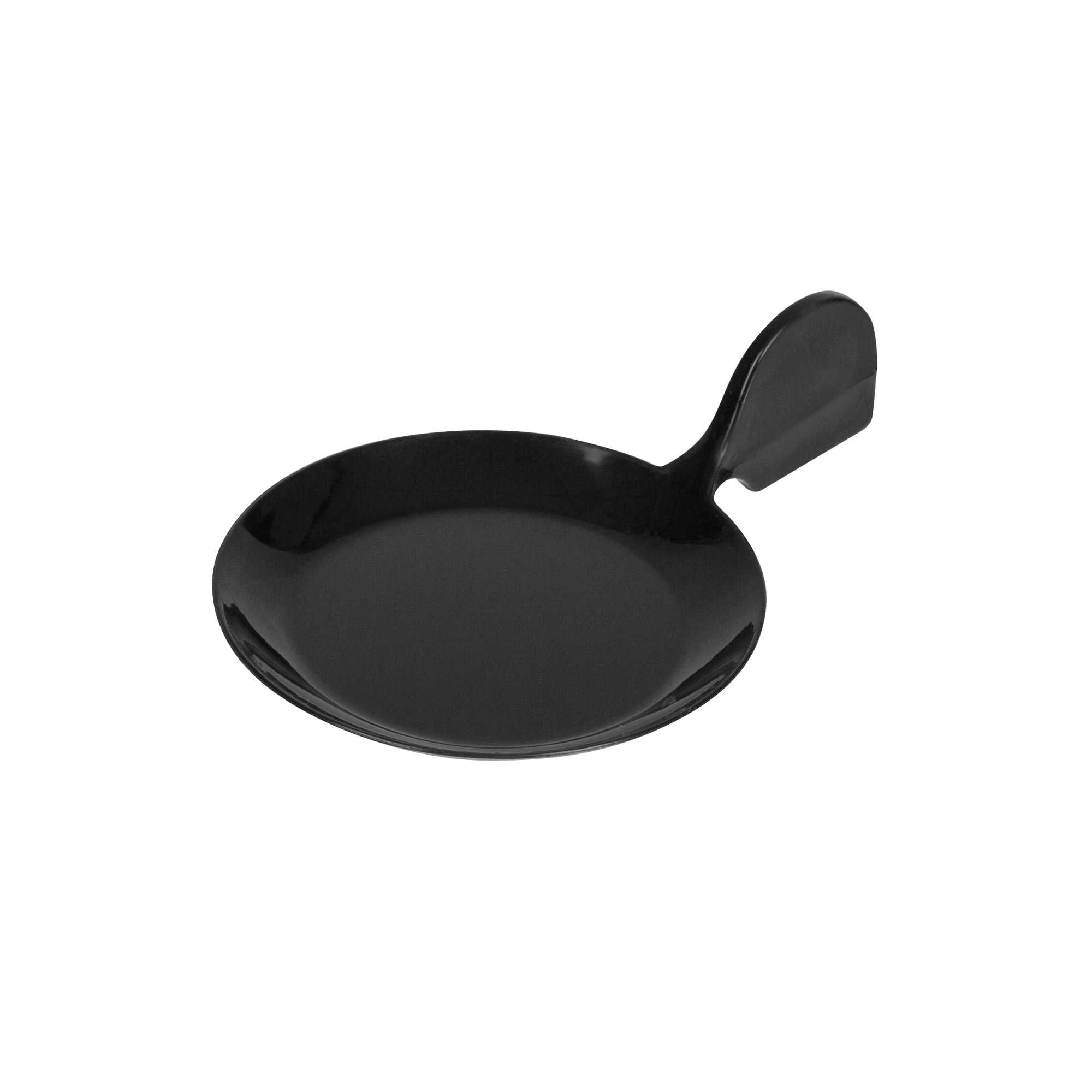 Mini Serve Fish Black Plastic Tasting Plate - 3 3/4" x 2 1/2" x 1" - 100 count box