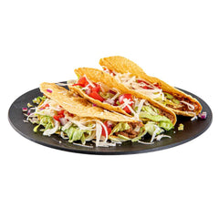 Maxi Serve Round Black Plastic Medium Plate - Faux Slate - 8 3/4