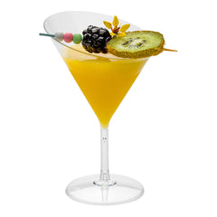 2 oz Round Clear Plastic Small Angolare Martini Glass - 3 1/2