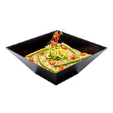 Maxi Serve 160 oz Square Black Plastic Large Modern Serving Bowl - 11" x 11" x 4 1/2" - 25 count box