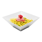 Maxi Serve 160 oz Square White Plastic Large Modern Catering Bowl - Catering, Large - 11" x 11" x 4 1/2" - 25 count box