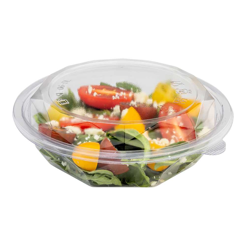 Basic Nature Round Clear PLA Plastic Lid - Fits 12 and 16 oz To Go Bowl, Compostable - 125 count box