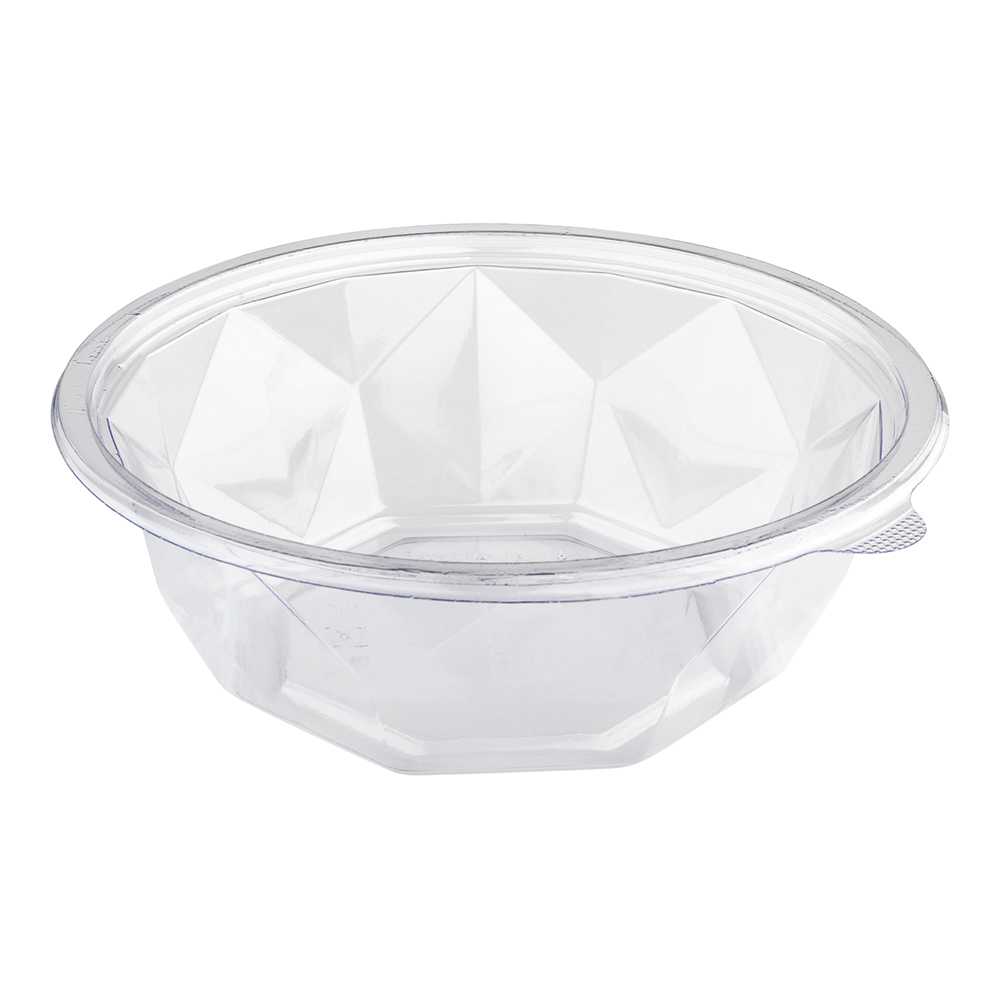 Basic Nature 16 oz Round Clear PLA Plastic To Go Bowl - Compostable - 6" x 6" x 2 1/4" - 125 count box