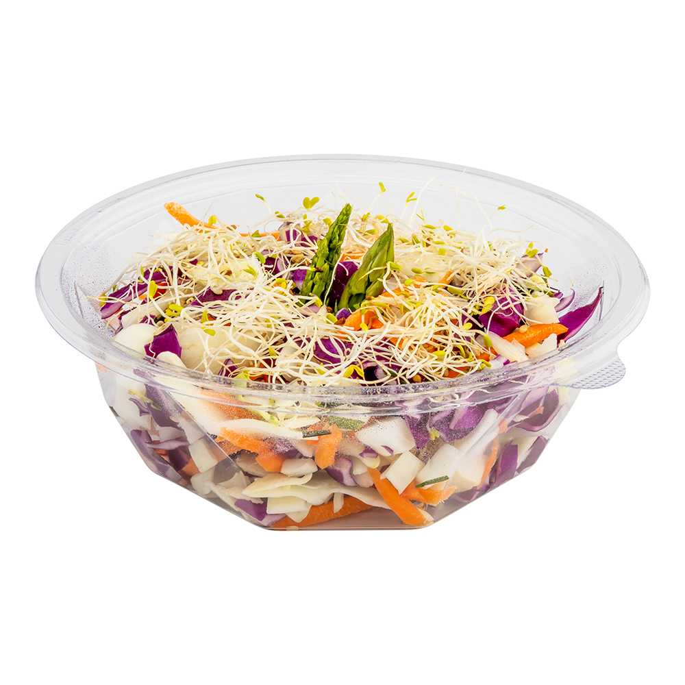 Basic Nature 16 oz Round Clear PLA Plastic To Go Bowl - Compostable - 6" x 6" x 2 1/4" - 125 count box