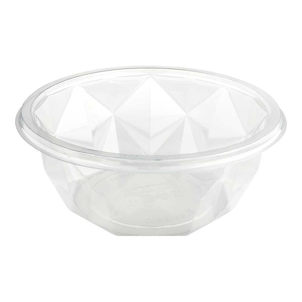 Basic Nature 32 oz Round Clear PLA Plastic To Go Bowl - Compostable - 7" x 7" x 2 3/4" - 125 count box