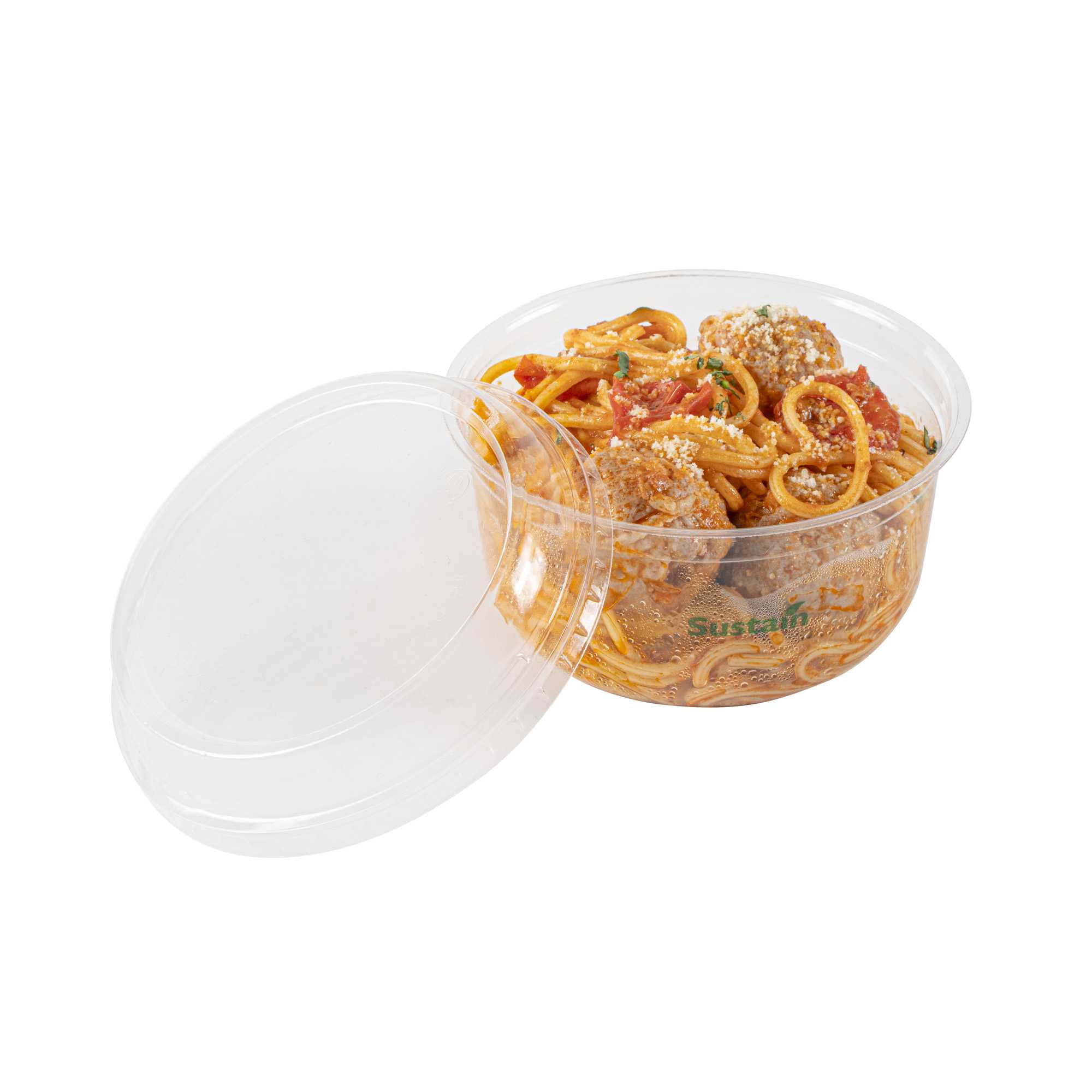 Basic Nature Round Clear PLA Plastic Dome Lid - Fits To Go Deli Container, Compostable - 500 count box