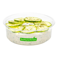 Basic Nature 8 oz Round Clear PLA Plastic To Go Deli Container - Compostable - 4 3/4