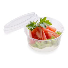 Basic Nature 12 oz Round Clear PLA Plastic To Go Deli Container - Compostable - 4 3/4