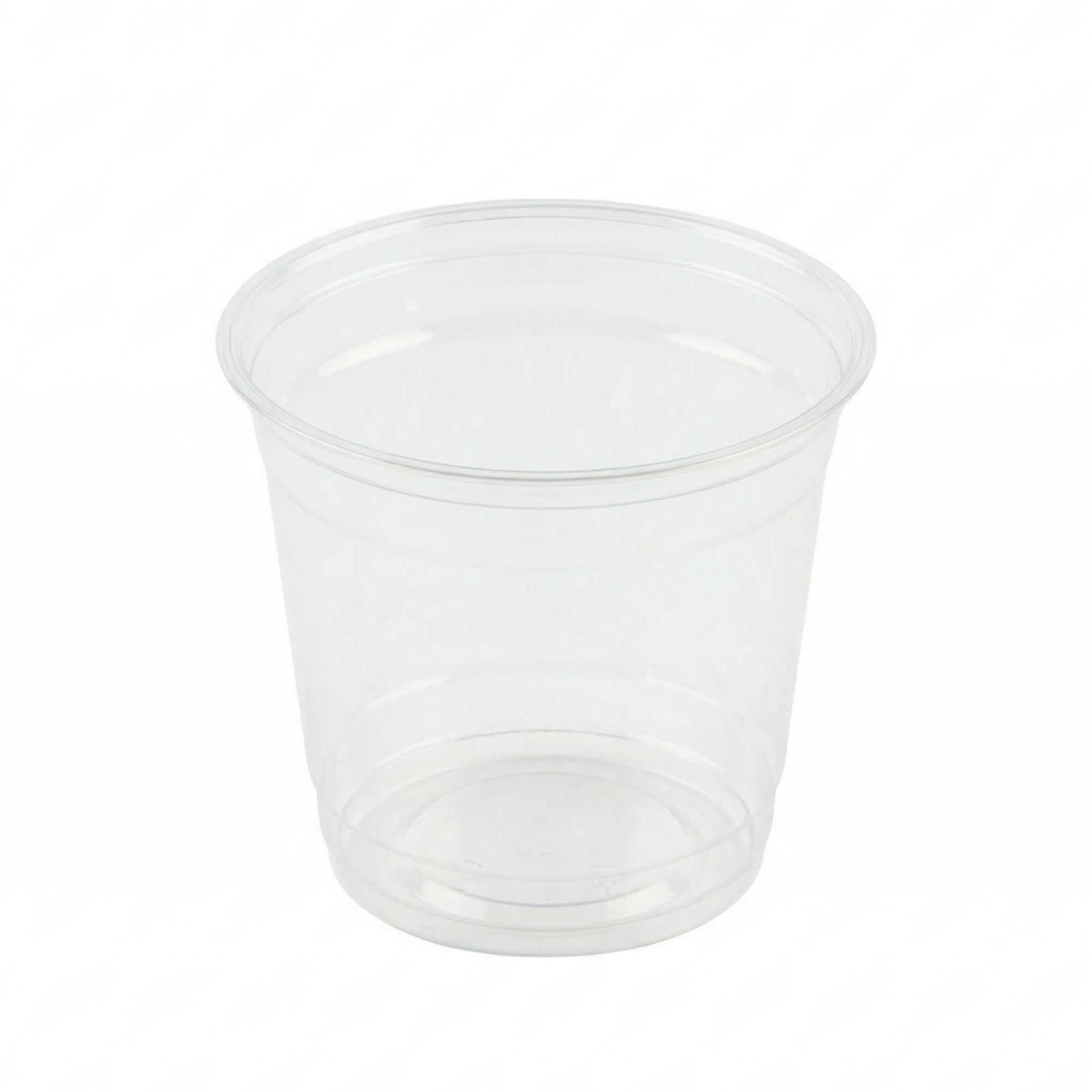 Basic Nature 24 oz Round Clear PLA Plastic To Go Deli Container - Compostable - 4 3/4" x 4 3/4" x 4 1/4" - 500 count box