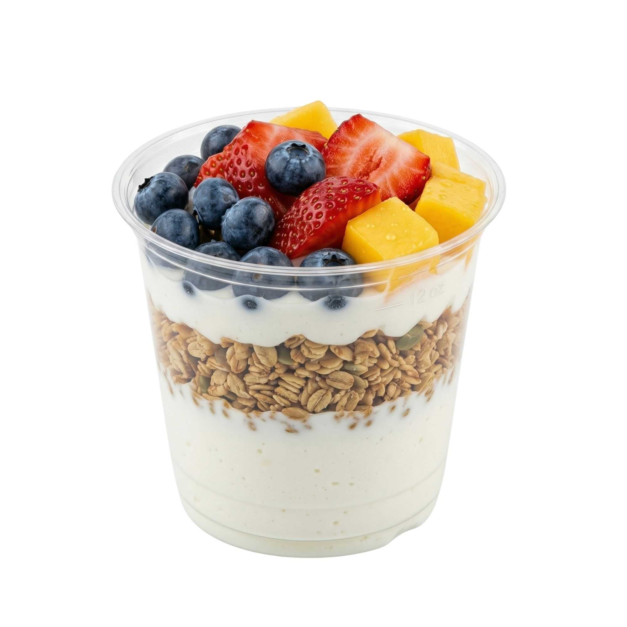Basic Nature 24 oz Round Clear PLA Plastic To Go Deli Container - Compostable - 4 3/4" x 4 3/4" x 4 1/4" - 500 count box