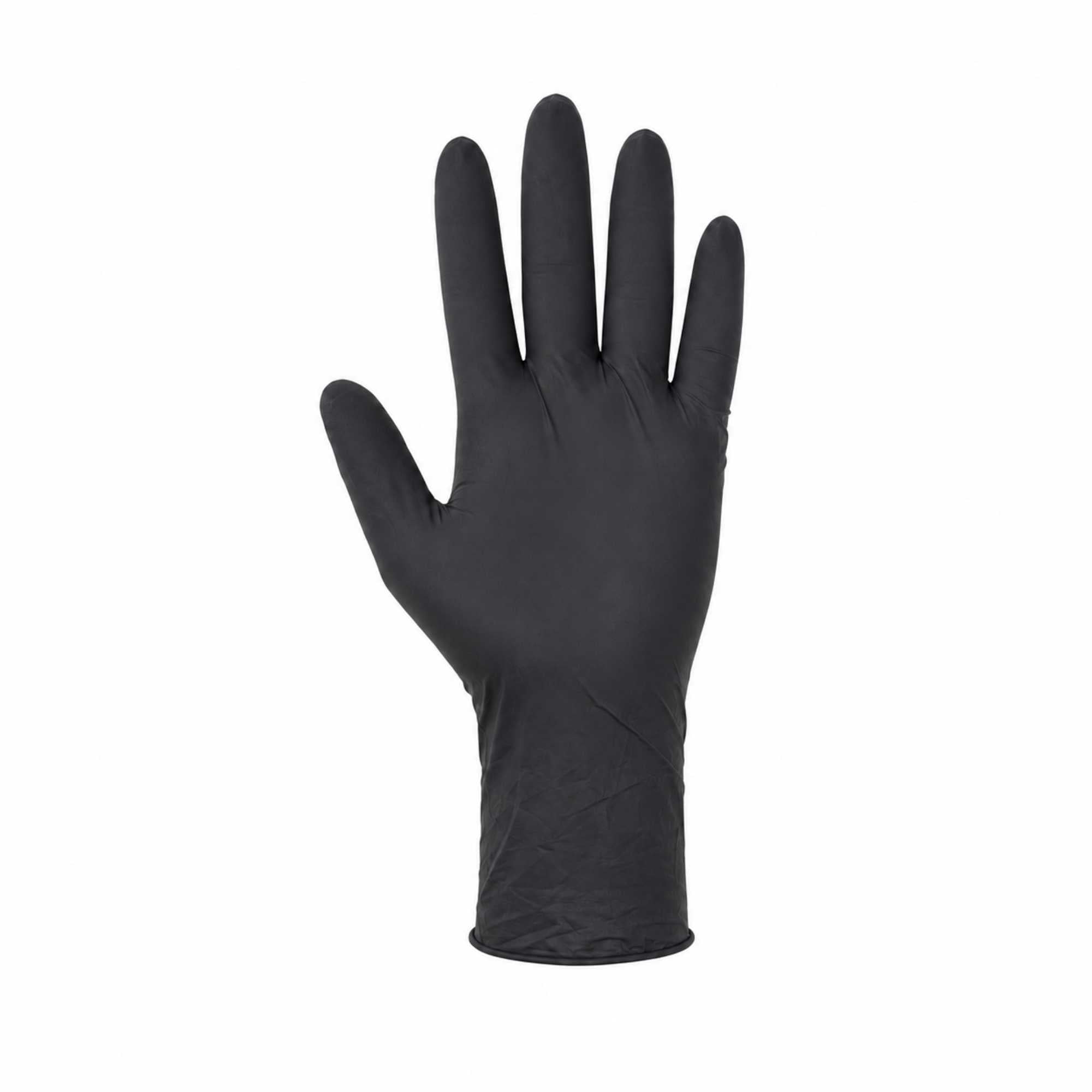 Fashion Serve Black Plastic Small Nitrile Gloves - Powder Free - 9" x 3 1/4" - 100 count box