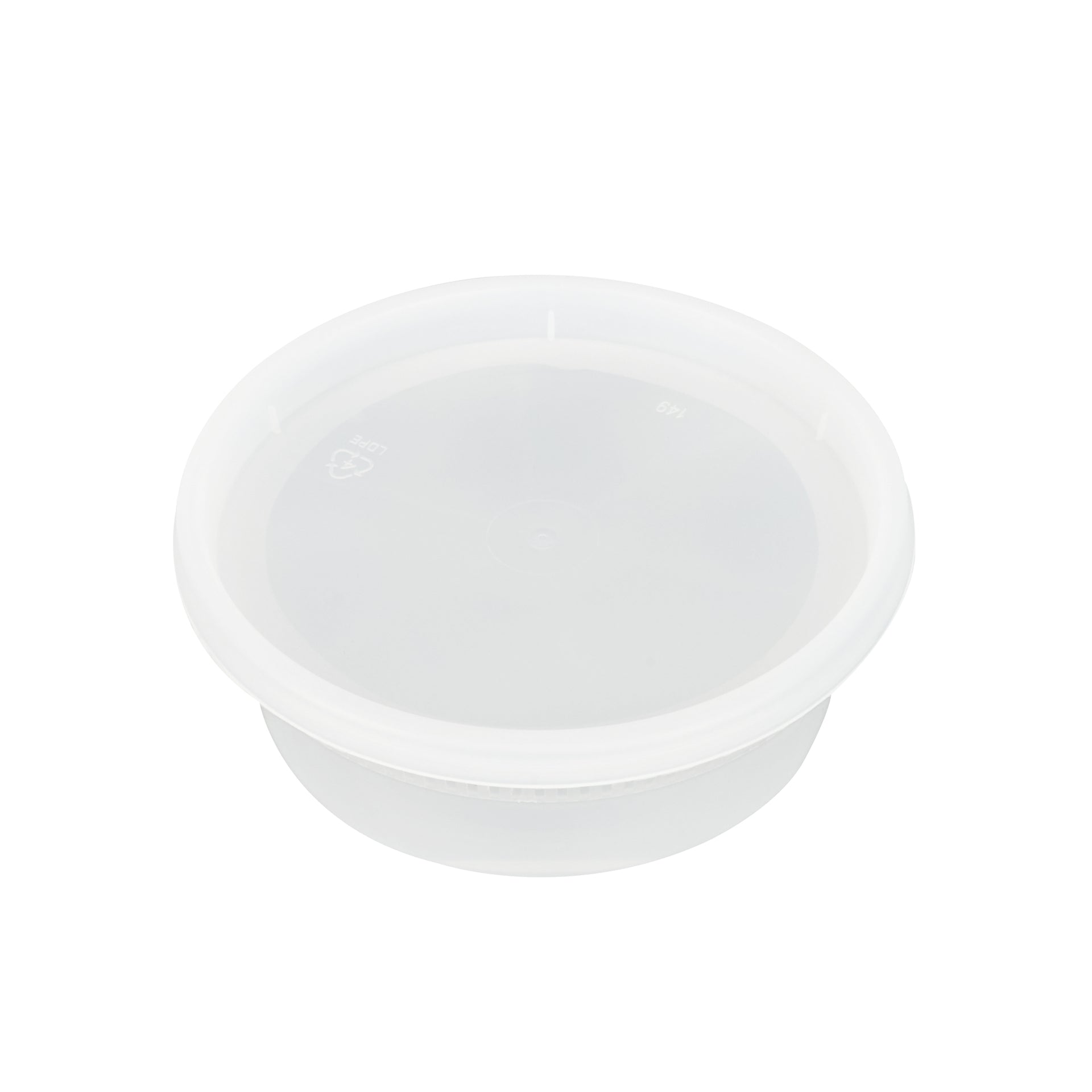 Asporto 8 oz Round Clear Plastic Soup Container - with Lid, Microwavable - 4 1/2" x 4 1/2" x 1 3/4" - 100 count box