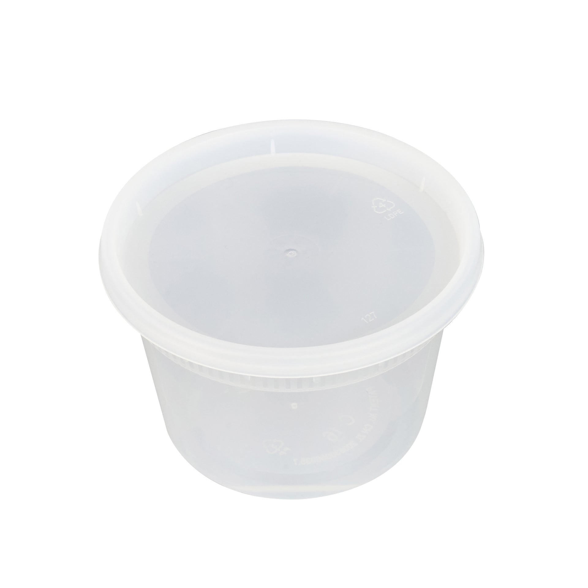 Asporto 16 oz Round Clear Plastic Soup Container - with Lid, Microwavable - 4 1/2" x 4 1/2" x 3" - 100 count box