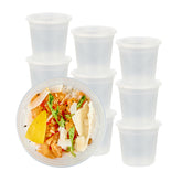 Asporto 24 oz Round Clear Plastic Soup Container - with Lid, Microwavable - 4 1/2" x 4 1/2" x 4 1/4" - 100 count box