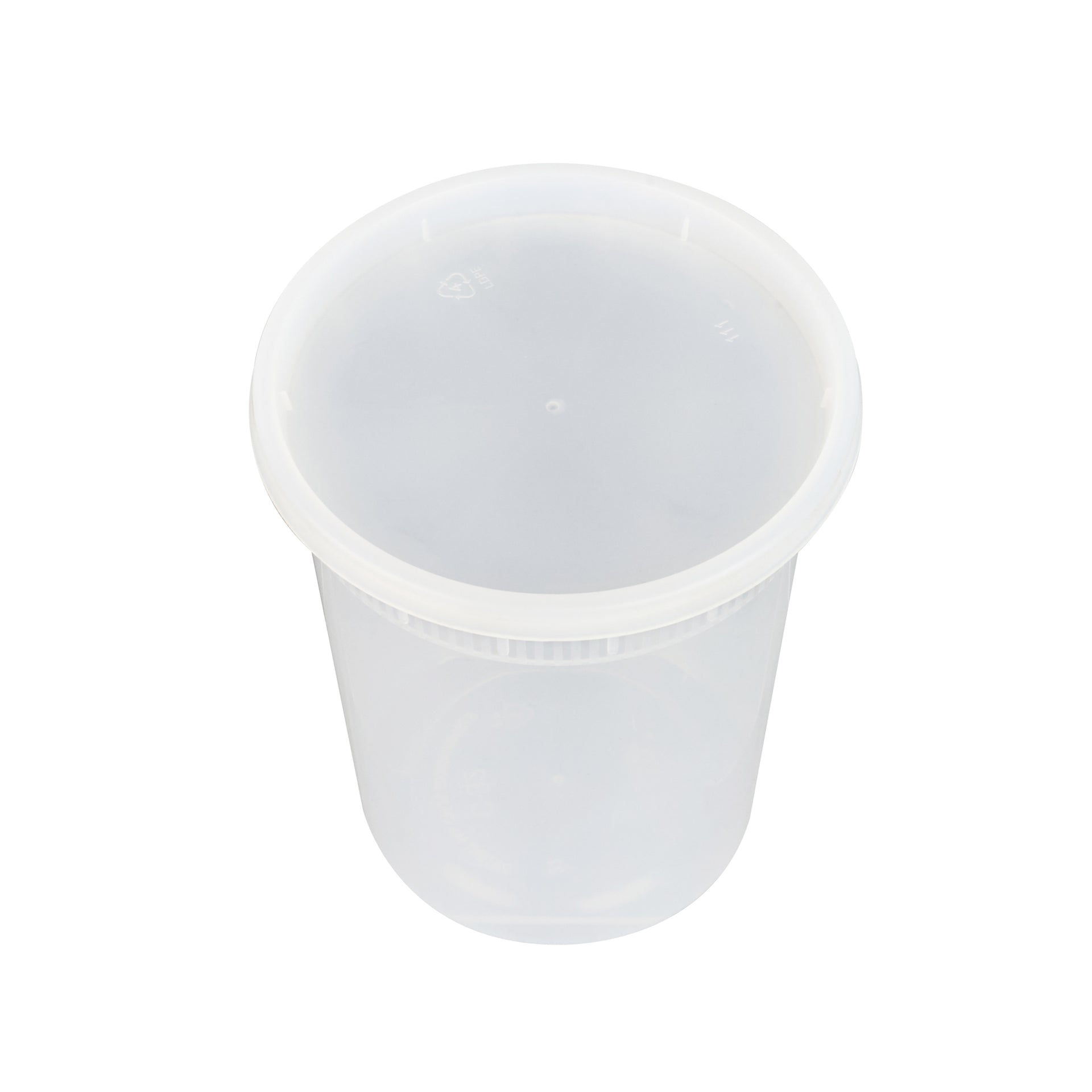 Asporto 32 oz Round Clear Plastic Soup Container - with Lid, Microwavable - 4 1/2" x 4 1/2" x 5 1/2" - 100 count box