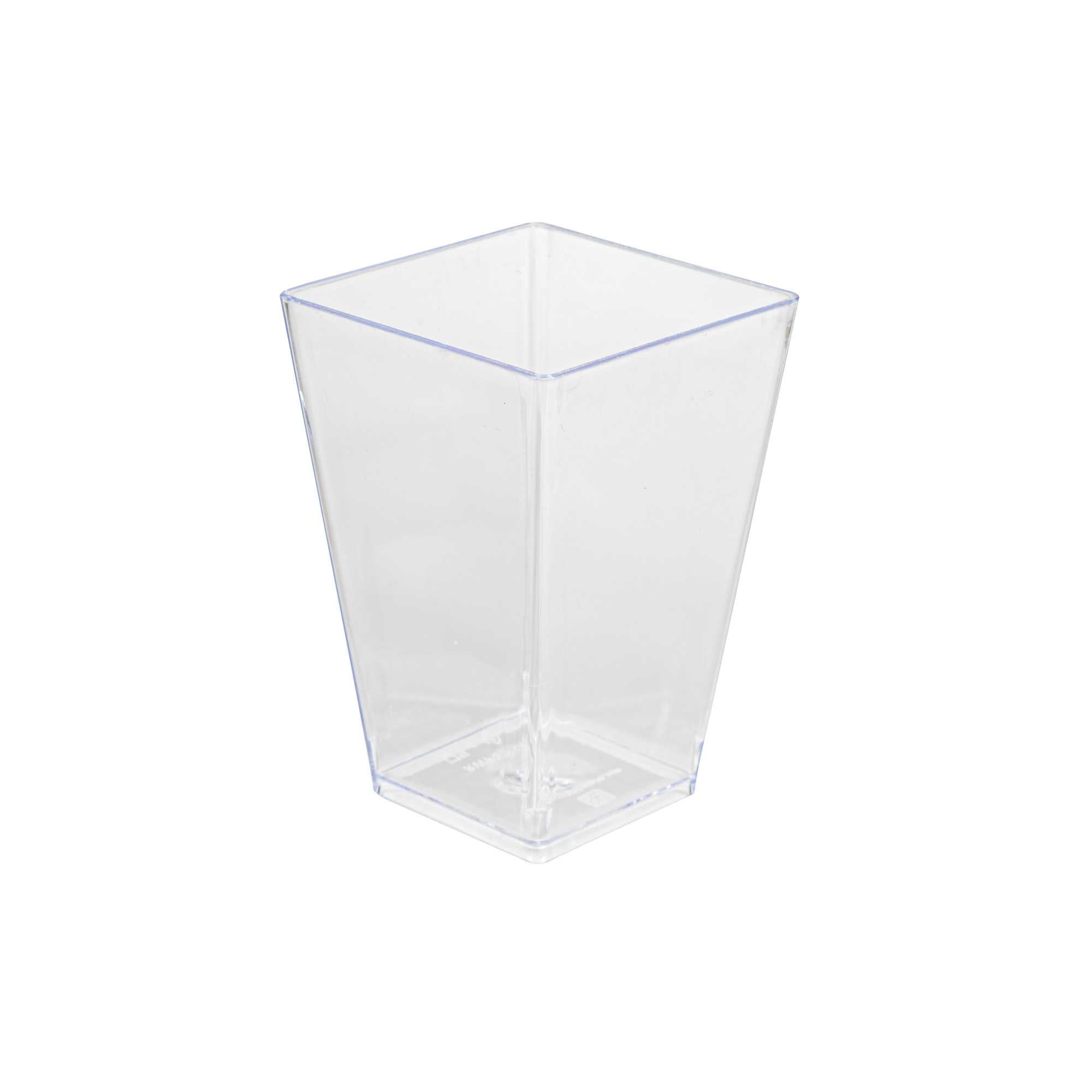 Mini Serve 4 oz Square Clear Plastic Tall Medium Kova Cup - 2" x 2" x 3" - 320 count box