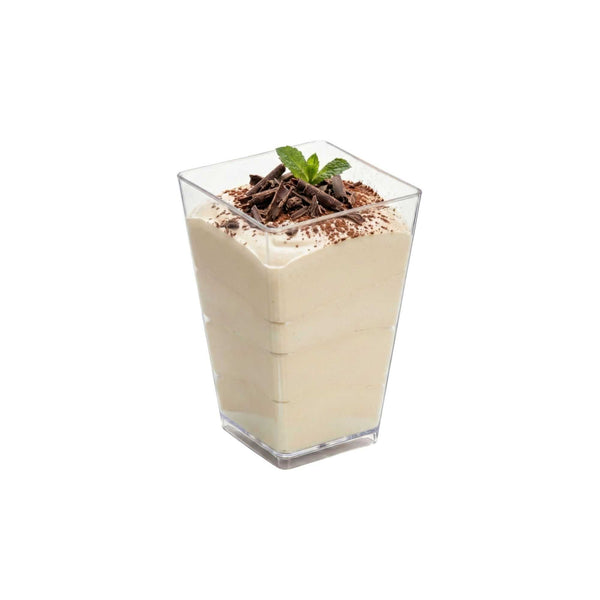 Mini Serve 4 oz Square Clear Plastic Tall Medium Kova Cup - 2" x 2" x 3" -  320 count box