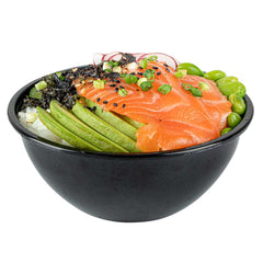 Mini Serve 7 oz Round Black Plastic Salad Bowl - 5