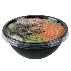 Mini Serve Round Clear Plastic Lid - Fits 7 oz Salad Bowl - 50 count box