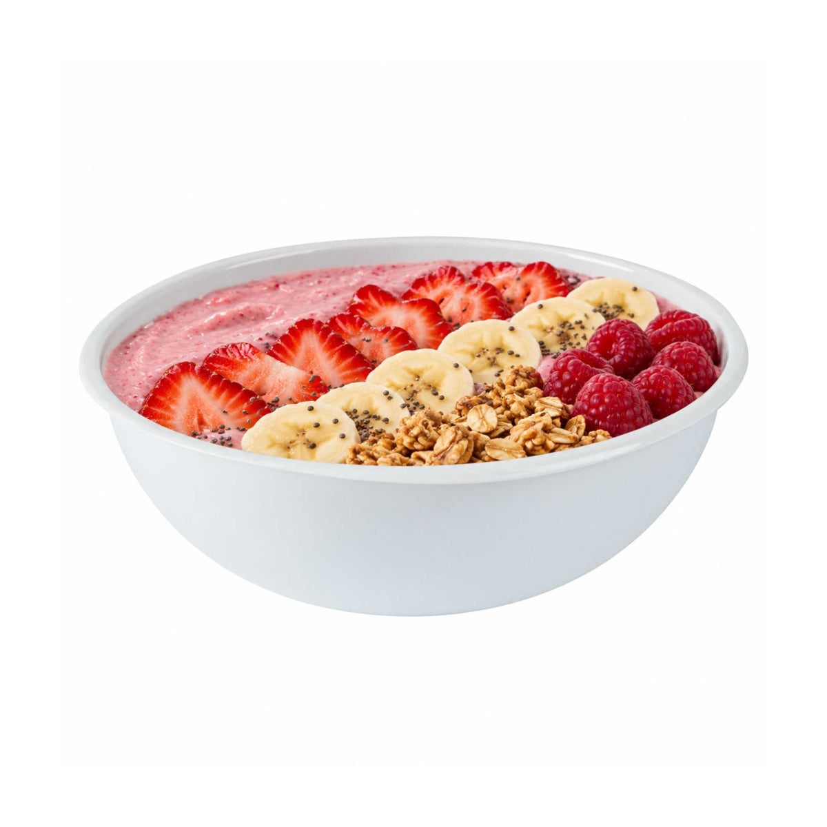 Maxi Serve 21 oz Round White Plastic Salad Bowl - 6 3/4" x 6 3/4" x 2 1/2" - 200 count box